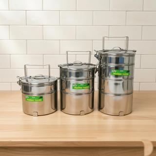 Cà men, cặp lồng inox 2,3,4 ngăn đường kính 12cm hộp đựng cơm inox gọn tiện lợi - Trường An VN