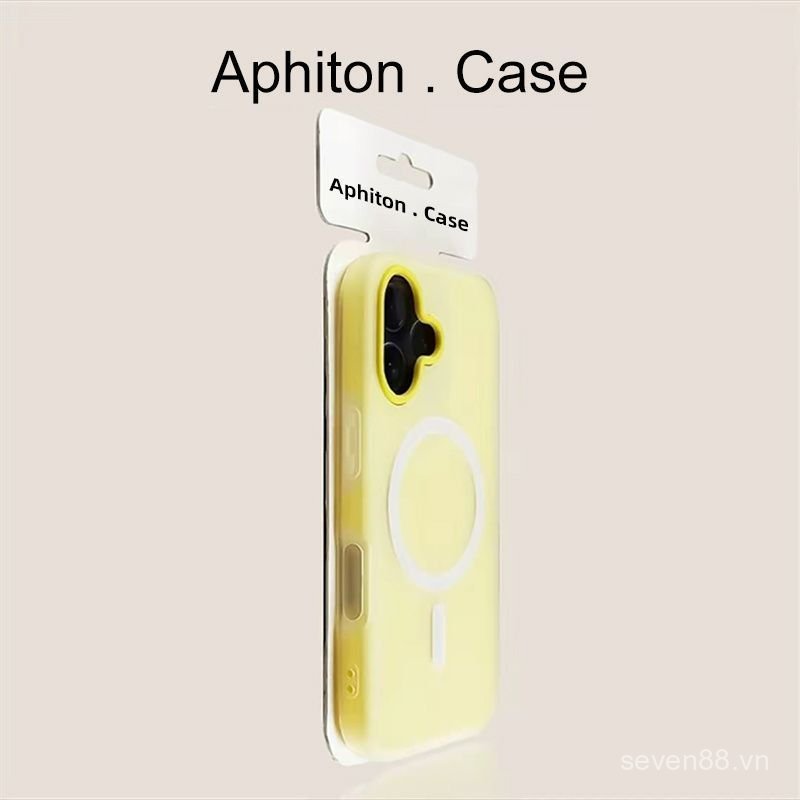 Ốp Điện Thoại Thích Hợp Cho iPhone 11 12 13 14 15 16 Pro max Plus Vỏ Từ Tính Màu Cam Đơn Giản Chống Sốc Vỏ Bảo Vệ Chống Sốc Bao Gồm Tất Cả GH4P