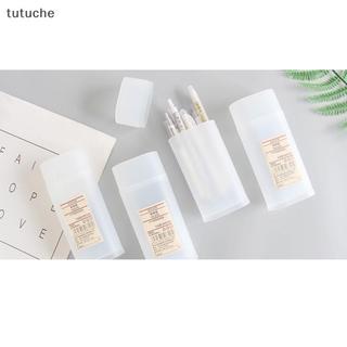 Tutu Hộp đựng bút chì trong suốt bằng nhựa Văn phòng phẩm đơn giản Hộp bút chì học sinh màu trơn VN