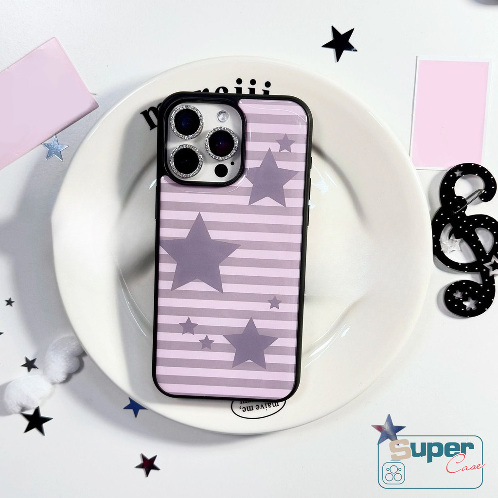 Ốp Lưng Tương Thích Cho iPhone 13 16 15 11 17 12 14 Pro Max Air 16 15 14 Plus Thời Trang Dễ Thương Ngôi Sao Thoáng Mát Chấm Bi Sọc Sang Trọng Acrylic Cover