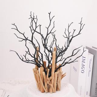 Cành Cây Khô Nhân Tạo Trang Trí Decor Artificial Dried Tree Branch Faux Coral Twig Wedding Party Halloween Christmas DIY Photography Props Dark Academia Nordic Style Elegant 35cm Plastic Ornament Craft Fake Plant Minimalist Gold Silver Black Wood