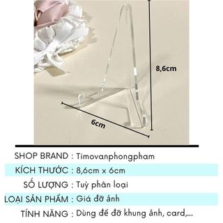 Giá Đỡ Ảnh Bo Góc Tam Giác Trong Suốt Acrylic Decor Card Idol Góc Học Tập Xinh Timo VPBL35