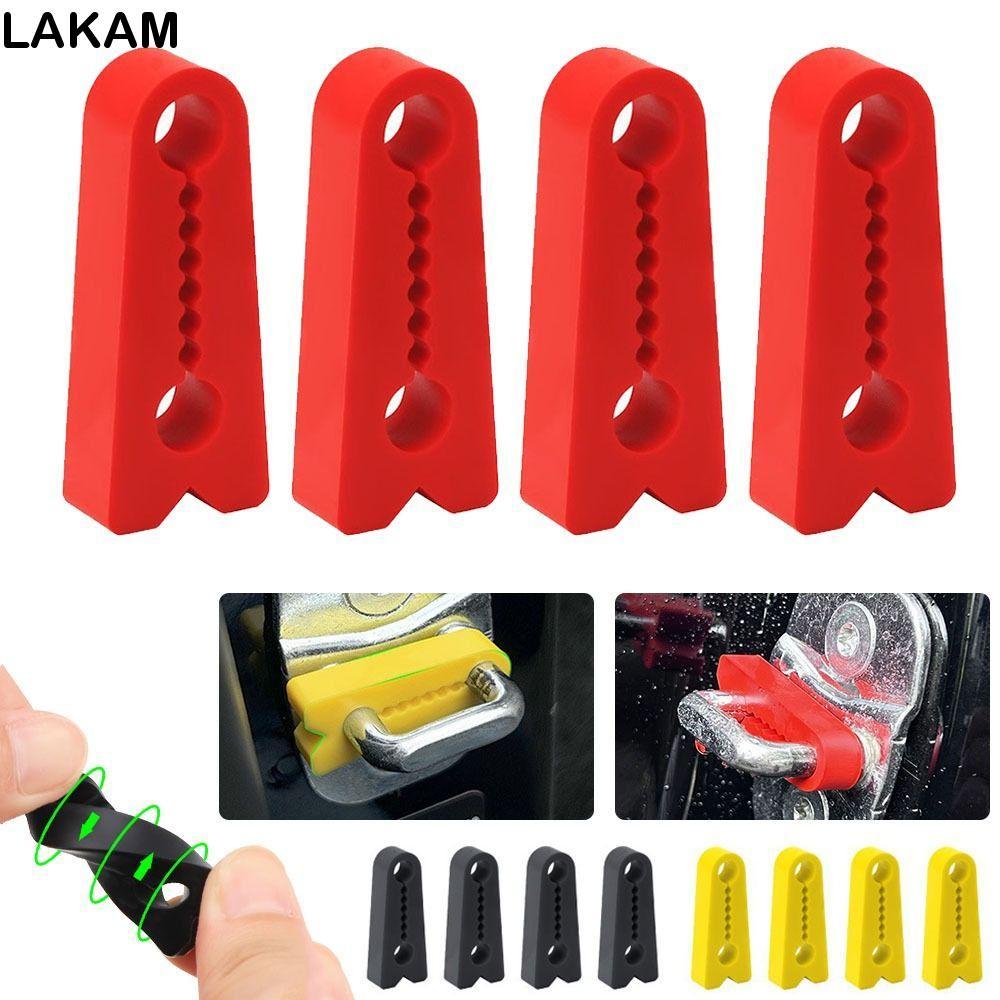 LAKAM 4 Cái Khóa Cửa Ô Tô Bộ Đệm Giảm Âm Thanh, Giảm Sốc Cách Âm Bảo Vệ Khóa Cửa Ô Tô, Con Dấu Silicon Bền Đẹp Giảm Chấn Khóa Cửa Đệm Phụ Kiện Tự Động
