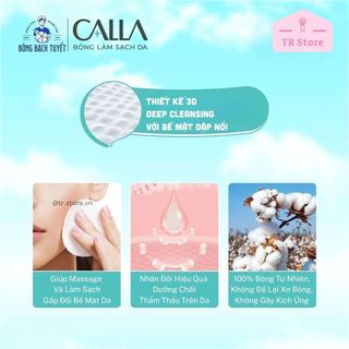 Bông Tẩy Trang Calla Cao Cấp Dập Nổi 100% Cotton Tự Nhiên Hộp 80/150 miếng