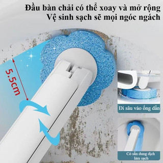 Bộ Vệ Sinh Bồn Cầu Cao Cấp 2in1 - Có thể thay đầu bàn chải, thiết kế treo tường tiết kiệm không gian