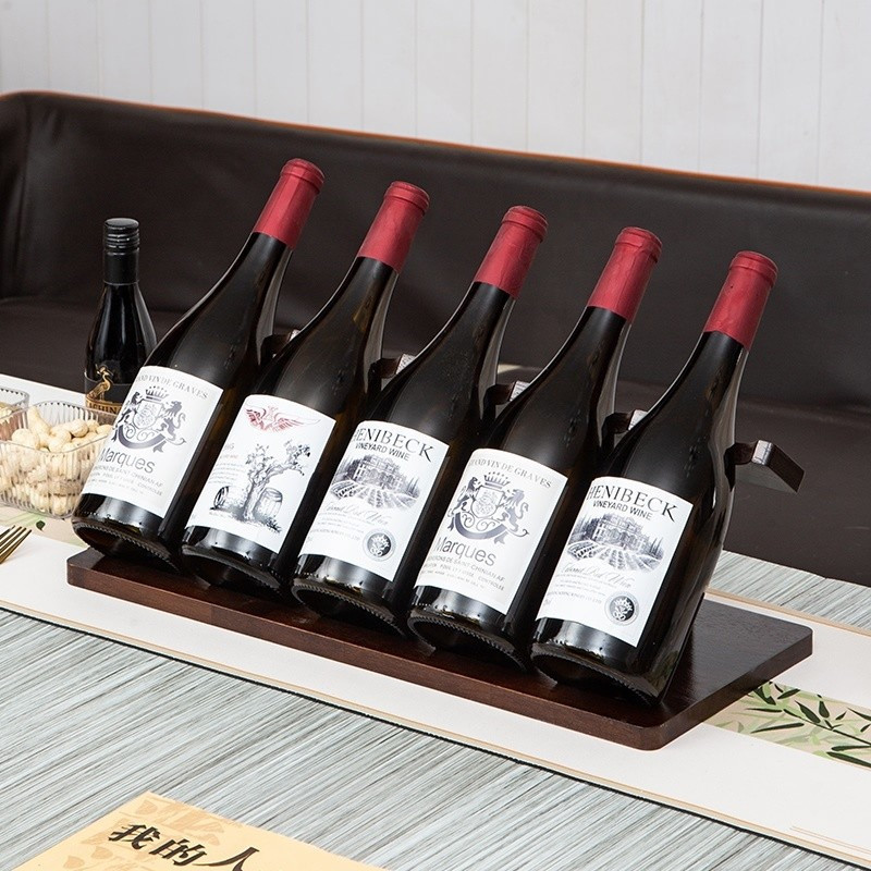 Giá để rượu bằng gỗ nguyên khối mới, Tủ rượu Giá trưng bày rượu vang đơn giản, Gỗ cao su Sử dụng thương mại, Trang trí giá rượu cổ điển, Lắp đặt không cần đinh