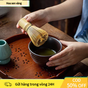 【24H】Chổi chasen Nhật Bản 120 sợi kết hợp với muỗng tre chashaku tạo nên bộ dụng cụ pha trà matcha hoàn chỉnh và tinh tế