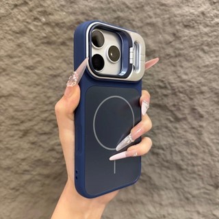 Giá đỡ khung ống kính từ tính mờ Vỏ điện thoại di động cho iPhone17 16 15 14 13 12 11 Pro Max Bảo vệ Camera chống sốc Vỏ cứng chống rơi