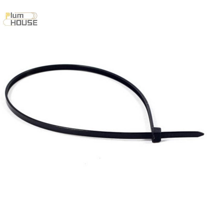 PlumHOUSE 100 Chiếc 10cm Nylon Nhựa Zip Viền Quấn Cáp Vòng Dây Tự Khóa Đen VN