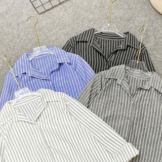 Áo Sơ Mi Kẻ Sọc Bigsize Nữ Somi Sọc Dọc tay Dài Vải Linen Form Rộng Cá Tính A328