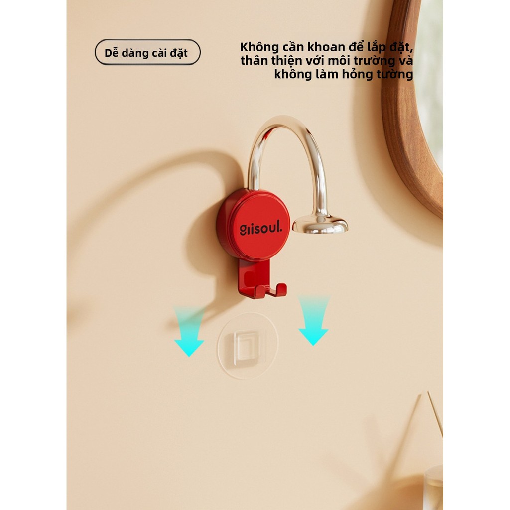 Bộ bàn chải đánh răng và cốc nước súc miệng treo tường không đục lỗ Thiết kế từ tính cổ điển-Không gian tiết kiệm