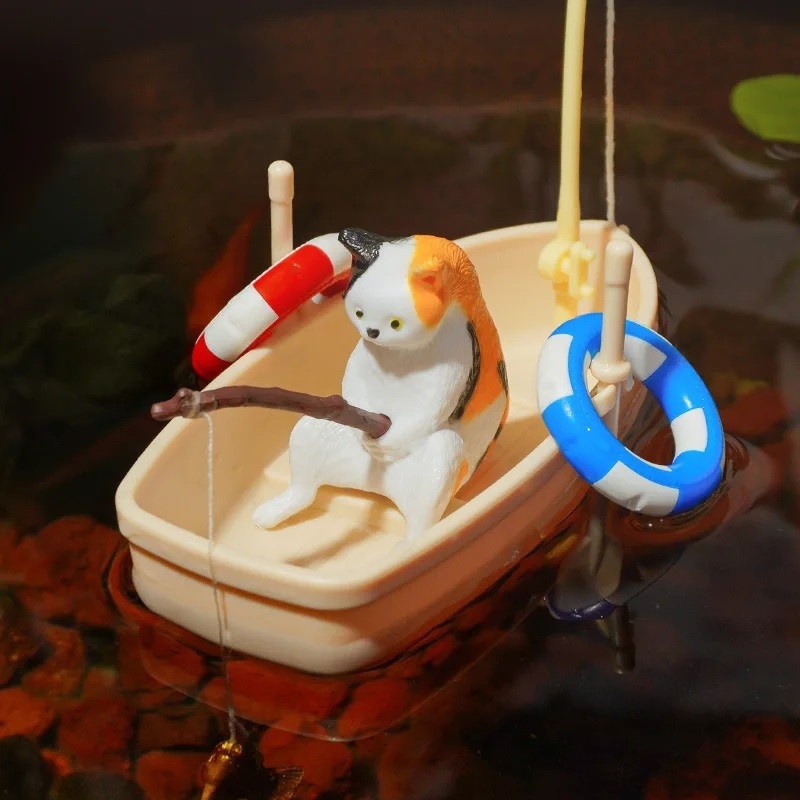 Sáng Tạo Câu Cá Thuyền Nổi Mèo Đồ Chơi Câu Cá Trẻ Em Nổi Đồ Chơi Cá Bể Cá Phụ Kiện