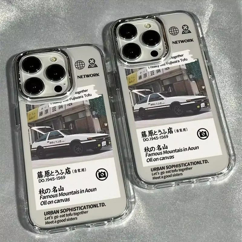 Ốp điện thoại trong suốt đường phố Nhật Bản cho iPhone 17 16 15 14 13 12 11 Pro Max Air X XS XR 7 8 Plus SE2 Vỏ khung ống kính bạc