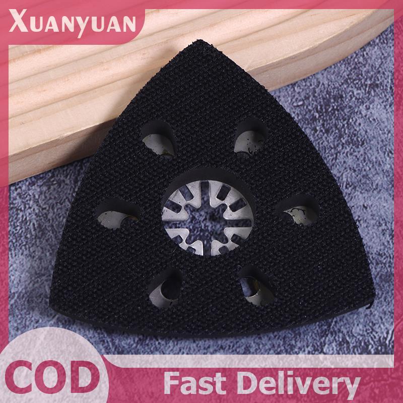 XUAN 90mm Tấm chà nhám hình tam giác 6 lỗ Phát hành nhanh Lưỡi cưa cát hình tam giác đa năng để đánh bóng chế biến gỗ Mài chà nhám VN
