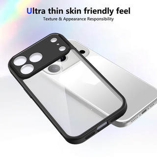 Dành cho iphone 17 Pro Max Ốp điện thoại cứng trong suốt Khung silicon mềm chống rơi mỏng