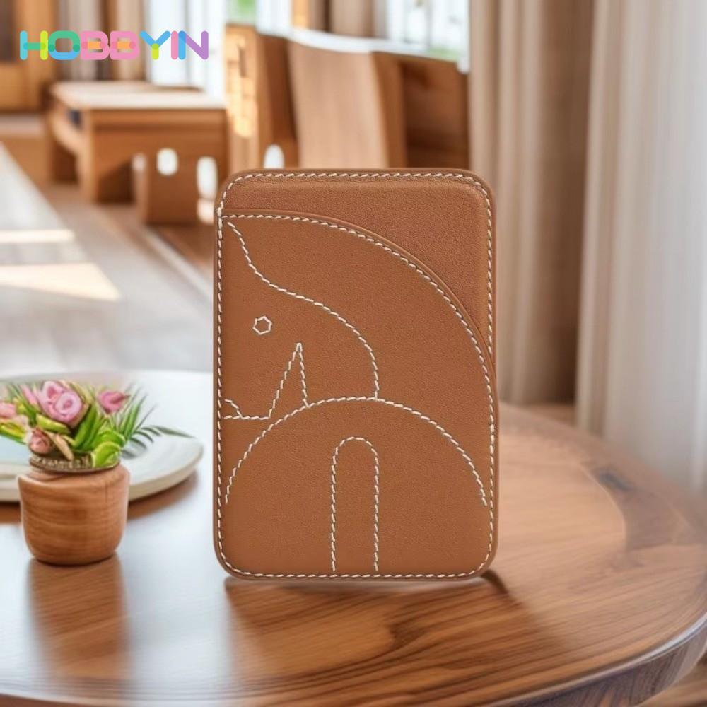Giá đỡ thẻ từ tính HOBBYIN, Hộp đựng danh thiếp thủ công PU, Nhãn dán lưng ngắn Trộm Kẹp thẻ tên dung lượng lớn