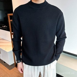 Áo len nửa cổ rùa thời trang nam, dệt kim xù
