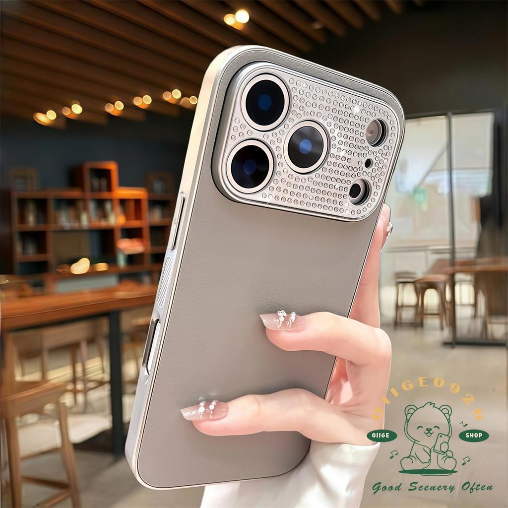【 Ốp lưng iPhone17 】 Vỏ điện thoại da kim cương mờ màu cam iphone17 Pro Max 16 15 14 13 cho vỏ iPhone Vỏ mềm silicon TPU chống sốc