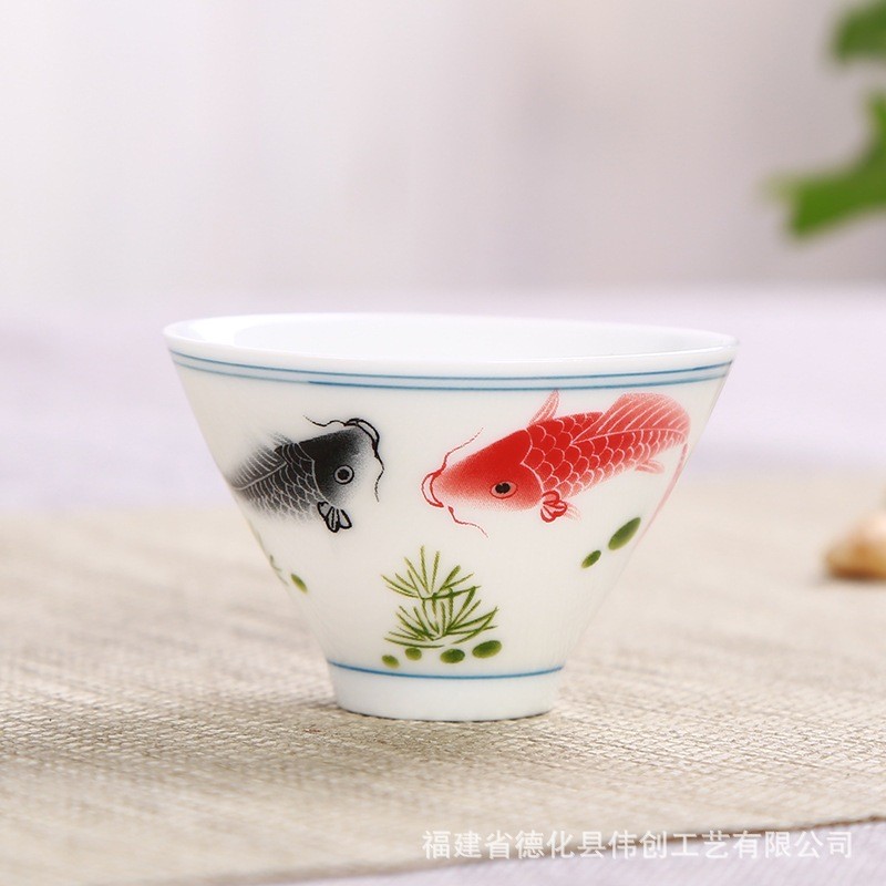Chén Sứ Cảnh Đức Dùng Thưởng Trà Bằng Sứ Thanh Khiết Thấu Quang Dung Tích 50 ml
