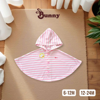 Áo choàng sơ sinh chống nắng Bunnybaby chất thun cotton cho bé 6-12M