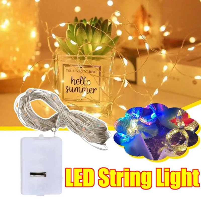 1 / 3 / 5 Cái 1 / 2M LED Dây Đồng Dây Đèn / Chạy Bằng Pin Cổ Tích Cho DIY Trang Trí Phòng Ngủ