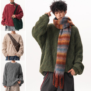 Áo len dệt kim nam phong cách Harajuku, phù hợp unisex