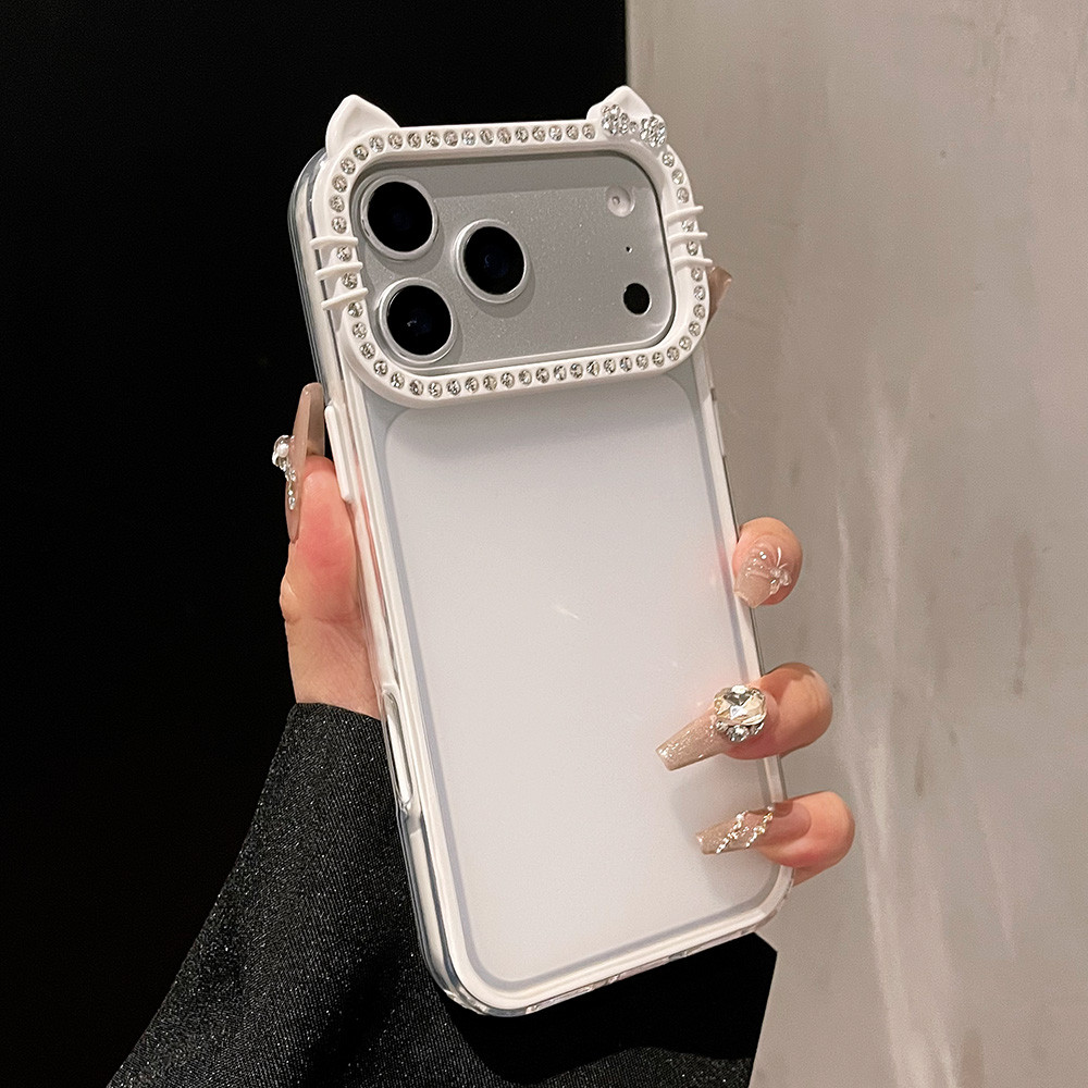 Ốp Điện Thoại Acrylic Mờ Tai Mèo Nhiều Màu Sắc Cho iPhone 17 Pro Max 17 Air 16 Plus 15 14 13 12 11 Vỏ Bảo Vệ Chống Sốc