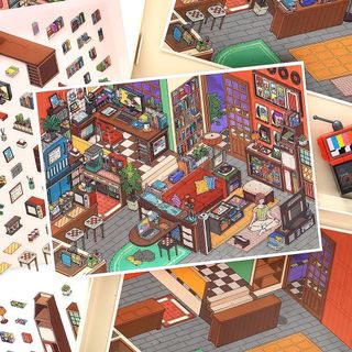 Cabin 15.0 + 32.0 Sổ tay vui nhộn Trang trí Cảnh diy Sticker