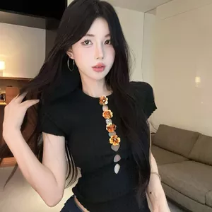 Áo sơ mi dệt kim ngắn tay, thời trang mùa hè, thiết kế thon gọn và thoải mái