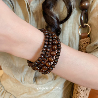 Bộ Đồ Trang Sức Boho Handmade, Hạt Gỗ Và Vỏ Dừa, Phù Hợp Làm Quà TặngVintage, Dân Tộc, Có Thể Xếp Chồng