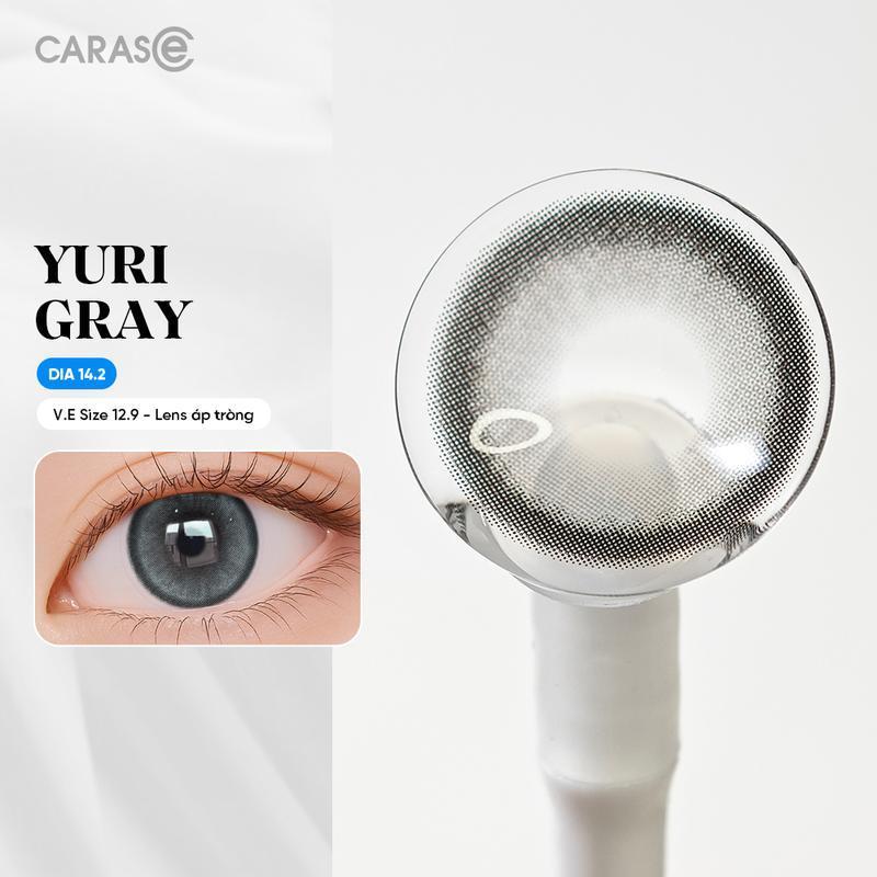 [1 chiếc] Kính áp tròng khoá ẩm 1 Ngày Màu Xám Xanh CARASE, Lens cận YURI GRAY