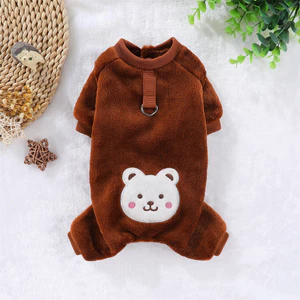 【Ready Stock】 Pet Warm Thickened Flannel Four Legs Autumn and Winter Puppy Dog Cat Teddy Traction Hooded Clothes Supplies Clothing KVCJ