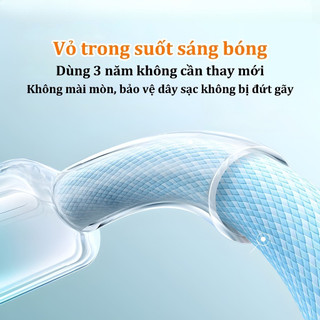 Cáp sạc nhanh 120W dây pha lê Type-C – Tương thích iPhone 17 16 15 14 13 12 11 Pro Max Samsung Xiaomi OPPO VIVO Huawei