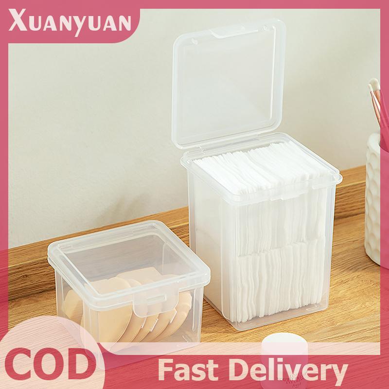 XUAN Hộp Bảo Quản Cotton Chống Bụi Hộp Xốp Mỹ Phẩm Trong Suốt Làm Đẹp Trứng Miếng Lót Mỹ Phẩm Hộp Phòng Tắm Tổ Chức Trường Hợp VN