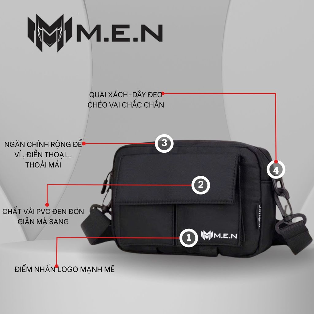 Túi đeo ngực unisex Coolbag men đen ngầu M.Đ [DEAL HOT]