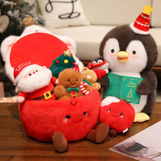 PLUS✨Chất lượng tốt✨Giáng Sinh Mới Sang Trọng Búp Bê Sáng Tạo Apple Ông Già Noel Chim Cánh Cụt Bánh Gừng Người Kết Hợp Đồ Chơi Sang Trọng Vui Vẻ Trang Trí Giáng Sinh Mặt Dây Chuyền Búp Bê Đồ Chơi Trẻ Em Quà Tặng