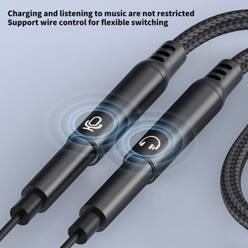 Type C To Double 3.5mm Female Adapter Cable for Laptop Earphones Adapter Cable