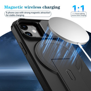 Dành Cho iphone 13 Mini / 12 Mini Ốp điện thoại Có Trượt Camera Nắp Từ Tính Chân Đế Chống Sốc Mỏng Bao