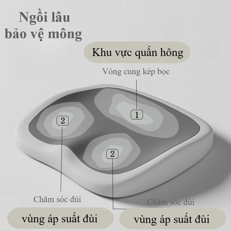 Đệm Ngồi Cao Su Non Êm Ái Siêu Đàn Hồi Chống Ê Mỏi, Nệm Lót Ghế Công Thái Học Giảm Áp Lực Mông Văn Phòng