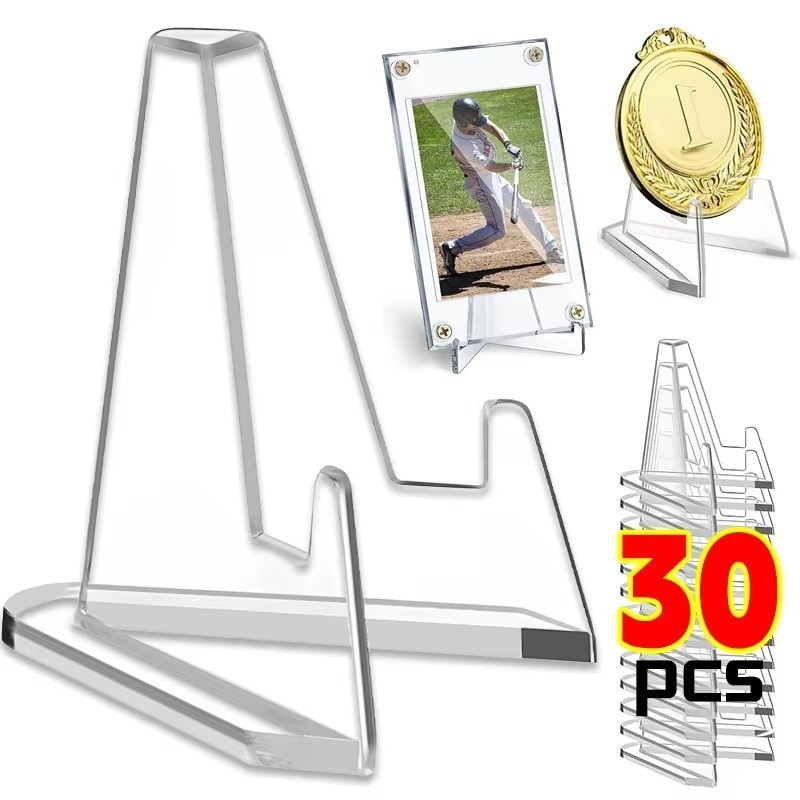 10 / 20 / 30 Cái Giá đỡ hiển thị tiền xu Acrylic trong suốt / Giá đỡ thẻ giao dịch Giá đỡ hỗ trợ