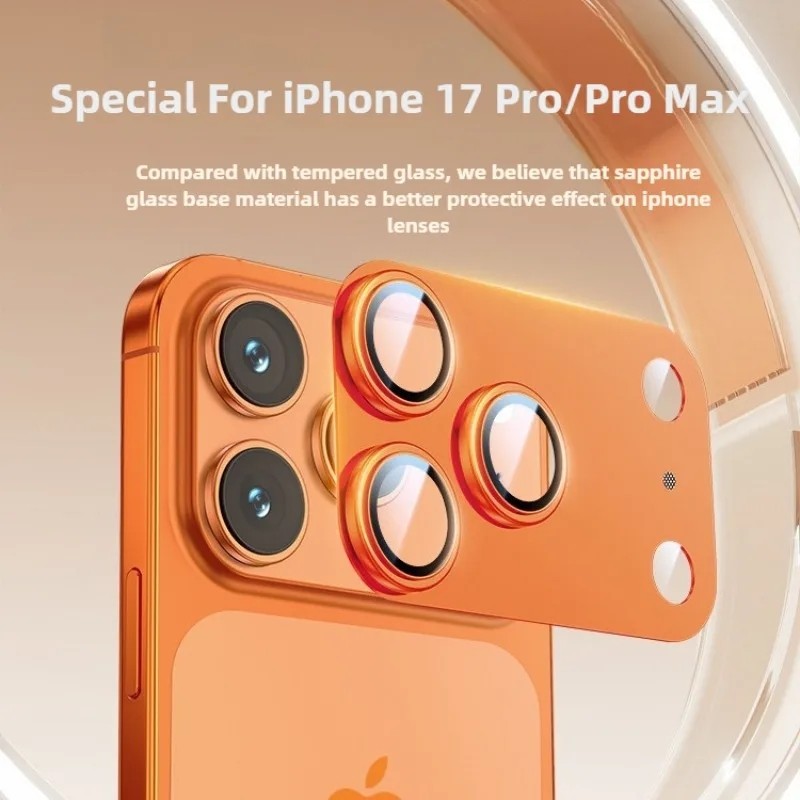 Camera Kính Bảo Vệ Ống Kính Cho iPhone 17 Pro Max 17 AIR Màu Nguyên Bản Kim Loại Bảo Vệ Toàn Diện Kính Cường Lực Bao Phụ Kiện
