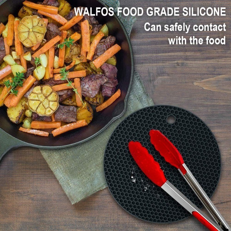 1 / 2 Cái Nhà Bếp Silicon Trivet Thảm Nồi Giá Đỡ / Chống Trượt Chịu Nhiệt Mặt Bàn Thảm