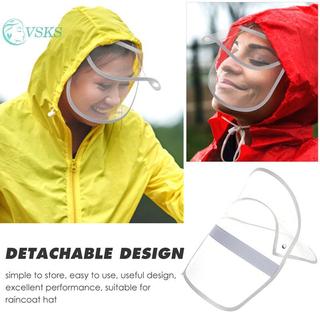 Chenlongshang Bảo Vệ Có Thể Thay Thế Mũ Vành Trong Suốt Áo Mưa Áo Khoác Bảo Vệ Mặt Poncho Trong Suốt Chống Mưa EN