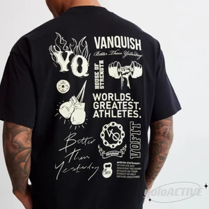 Bán chạy áo thun nam Vanquish, cổ tròn, 100% cotton nguyên chất, dáng rộng cổ điển với họa tiết thể thao và giải trí.