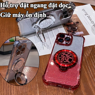 Ốp lưng iPhone chống sốc 4 góc | Túi khí chống va đập | Giá đỡ Gyro gập gọn cho iPhone 17 Air 16 15 14 13 12 11 Pro Max