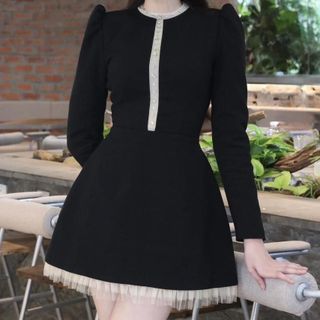 Váy dài tay, váy nữ xinh, váy dự tiệc,DY03 Women Voan Dress