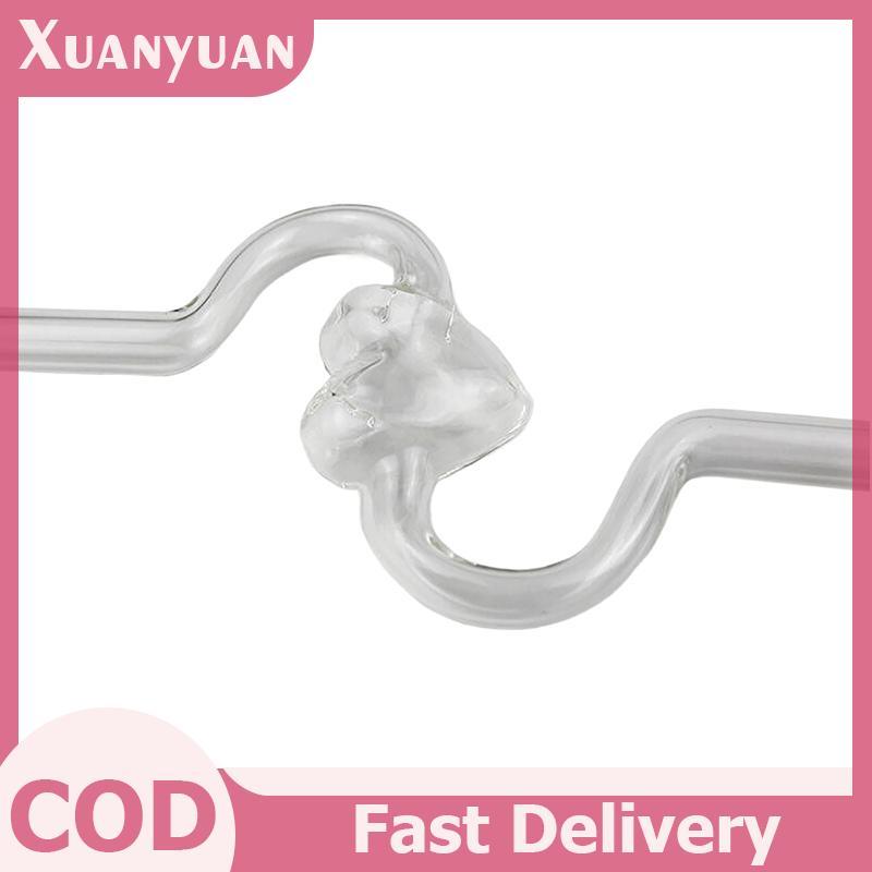 XUAN Sáng Tạo Chịu Nhiệt Trong Suốt Trà Sữa Nước Có Thể Tái Sử Dụng Thủy Tinh Xoắn Ống Hút Thân Dài Sip VN