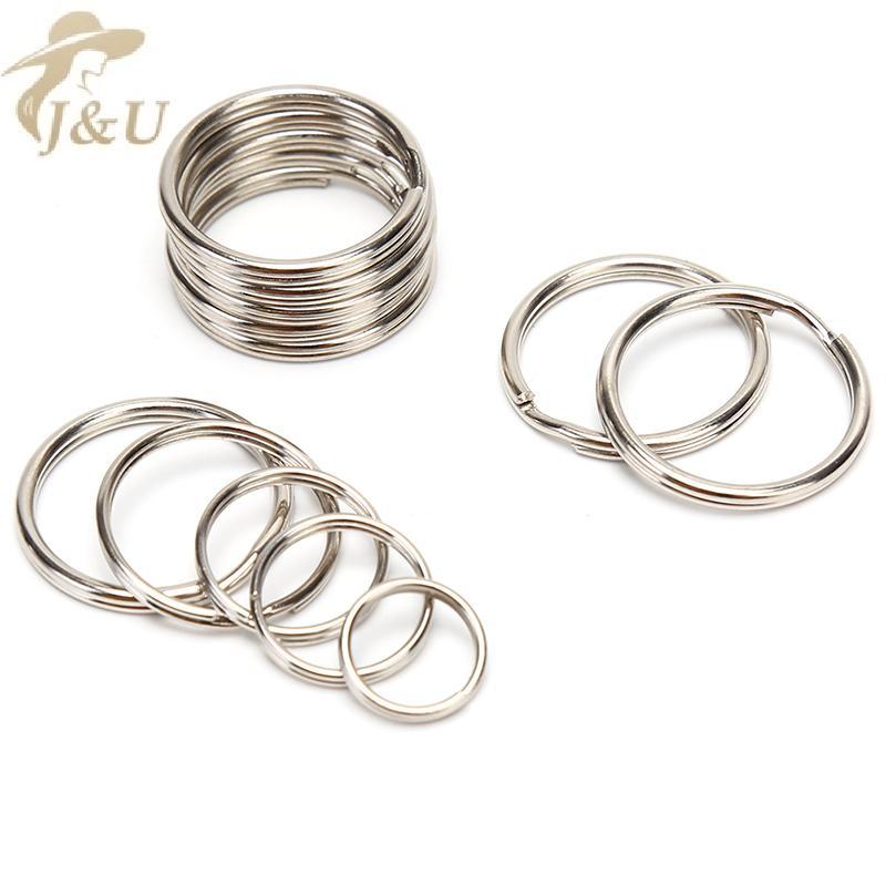 JU 100 cái/lốc móc chìa khóa DIY kim loại, phù hợp làm nhẫn vòng