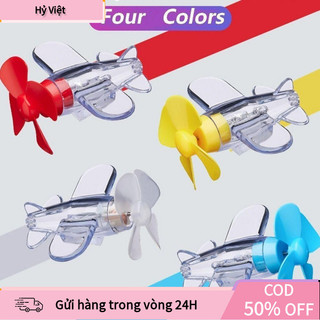 【Hỷ】với đèn LED máy bay Mini an toàn dính không dấu vết, phát điện gió Thời trang năng lượng gió Trang trí máy bay nhỏ