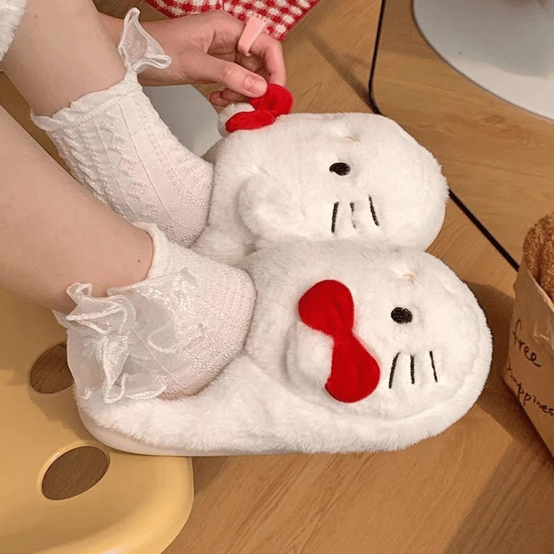 Dép Lông Mèo Helloo Dễ Thương Dép Đi Trong Nhà Mùa Đông Êm Ái, Ấm Áp Cho Nữ